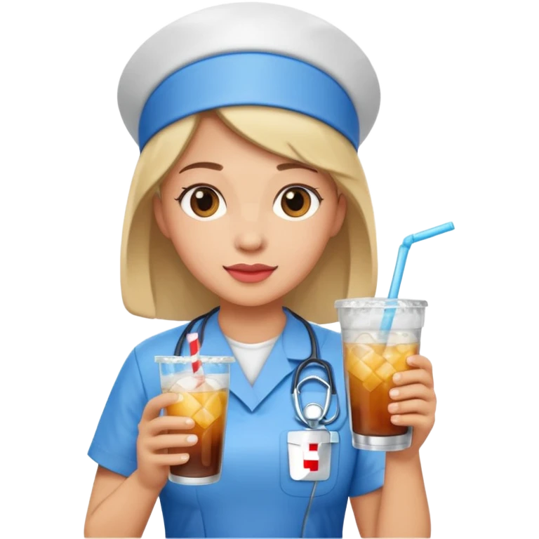 nurse holding icey drink emoji