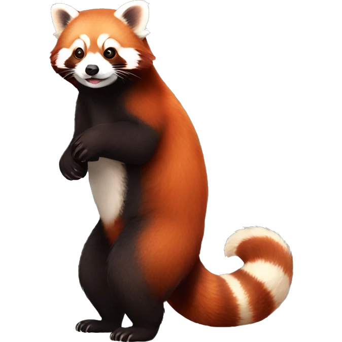 Red Panda-ferret-hybrid full body emoji