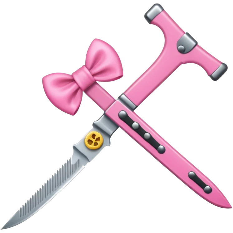 Pink bow knife emoji