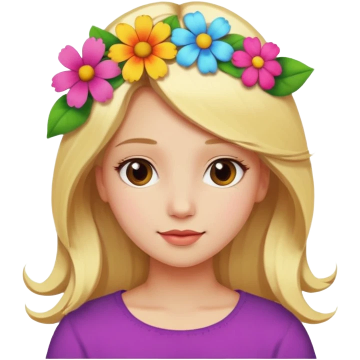 Girl profile picture with blonde hair and a flower in her hair emoji