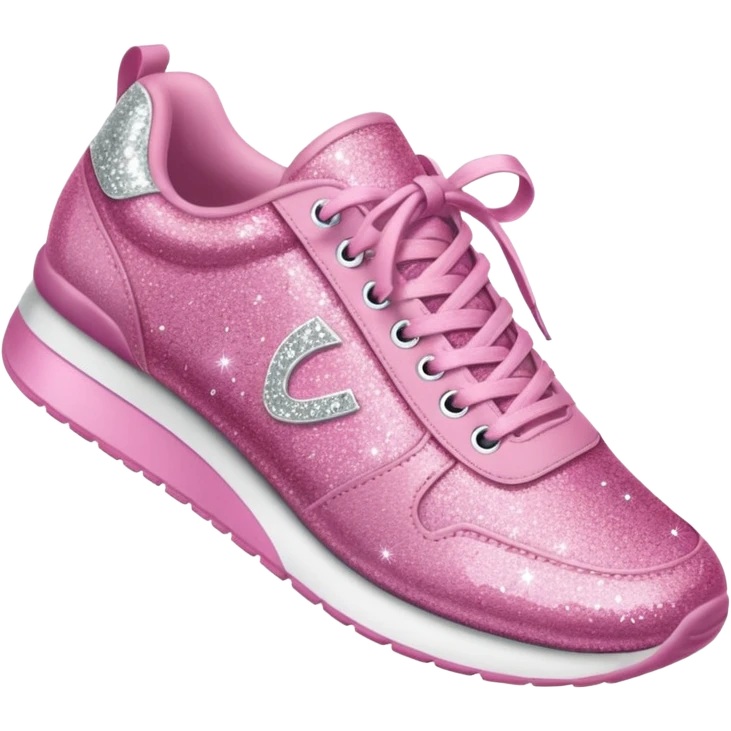 pink glitter fabric sneakers no brand emoji