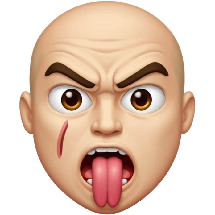 an angry face with his tounge sticking out emoji