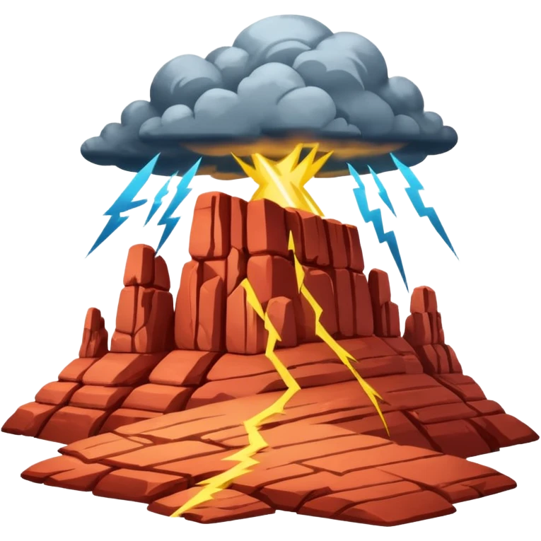 create a red rock style thunder emoji