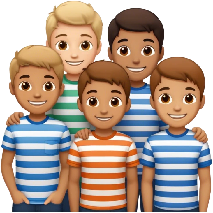boys in striped shirts smiling emoji