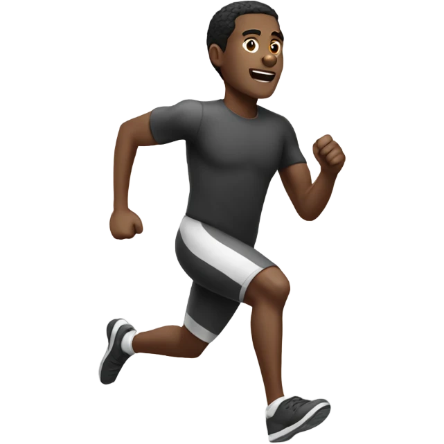 black and white man running emoji