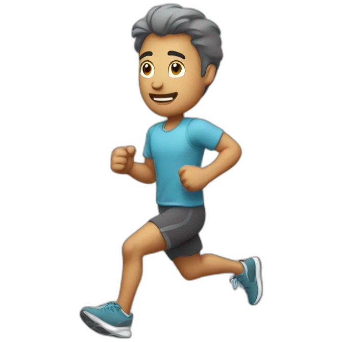 Homme jogging gris qui passe le balais emoji