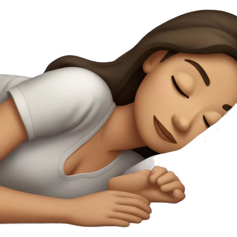 Brunette girl sleeping emoji