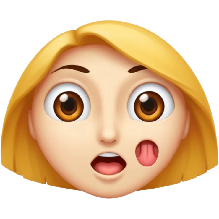 Visage qui a les yeux qui sorte comme un cartoon et la langue aussi emoji