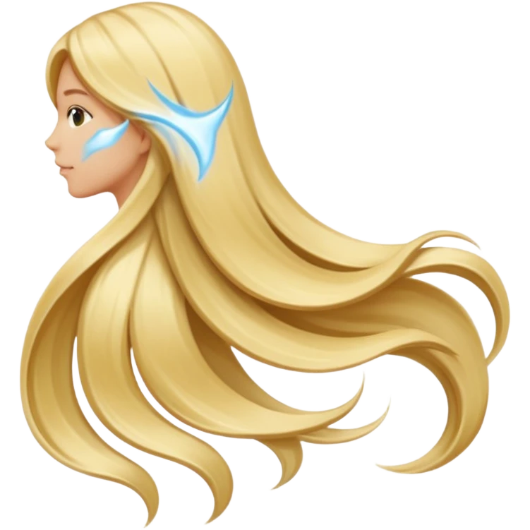back view of long blonde hair, simple and clear emoji
