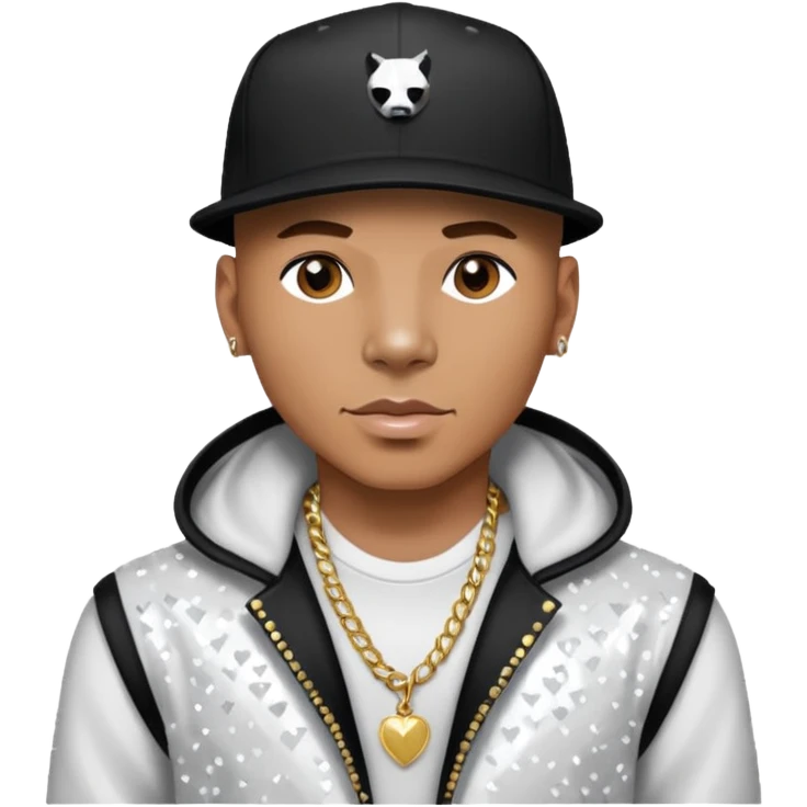 Pitbull, Rapper with white sequin outfit emoji