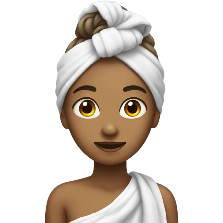 a girl with a towel on her hair emoji