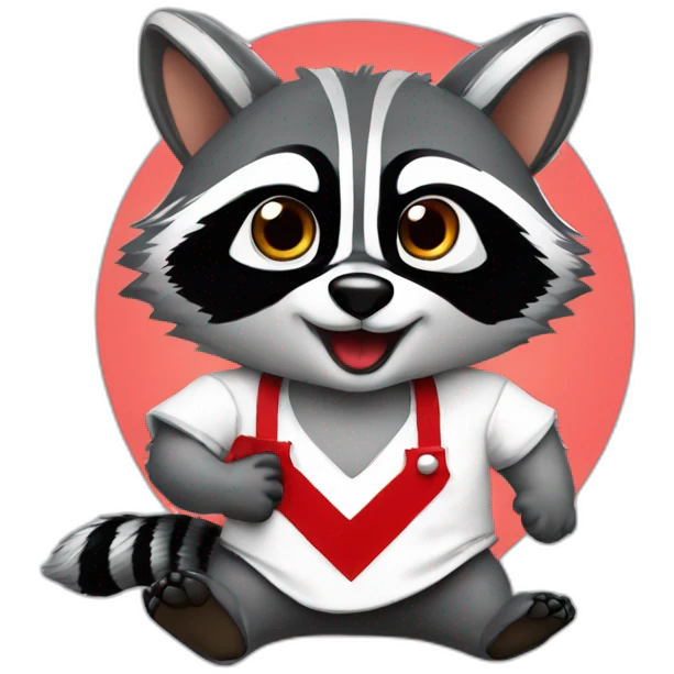 racoon cheff with River Plate T-shirt emoji