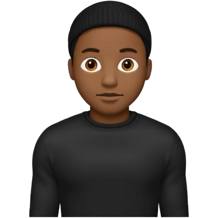 black man in black sweather emoji