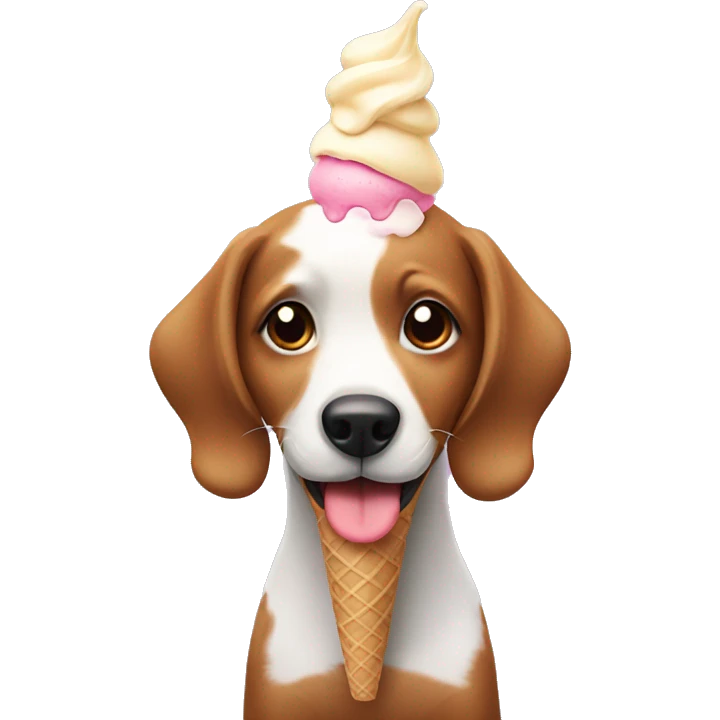 Doggy with a ice cream emoji