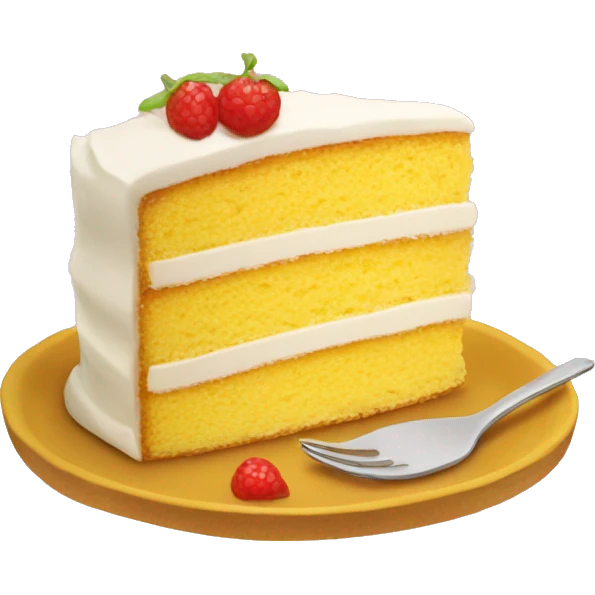 A yellow cornflour cake emoji