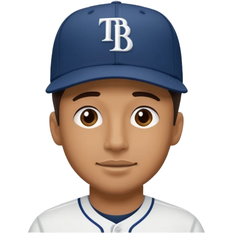 Guy wearing Tampa Bay Rays hat emoji