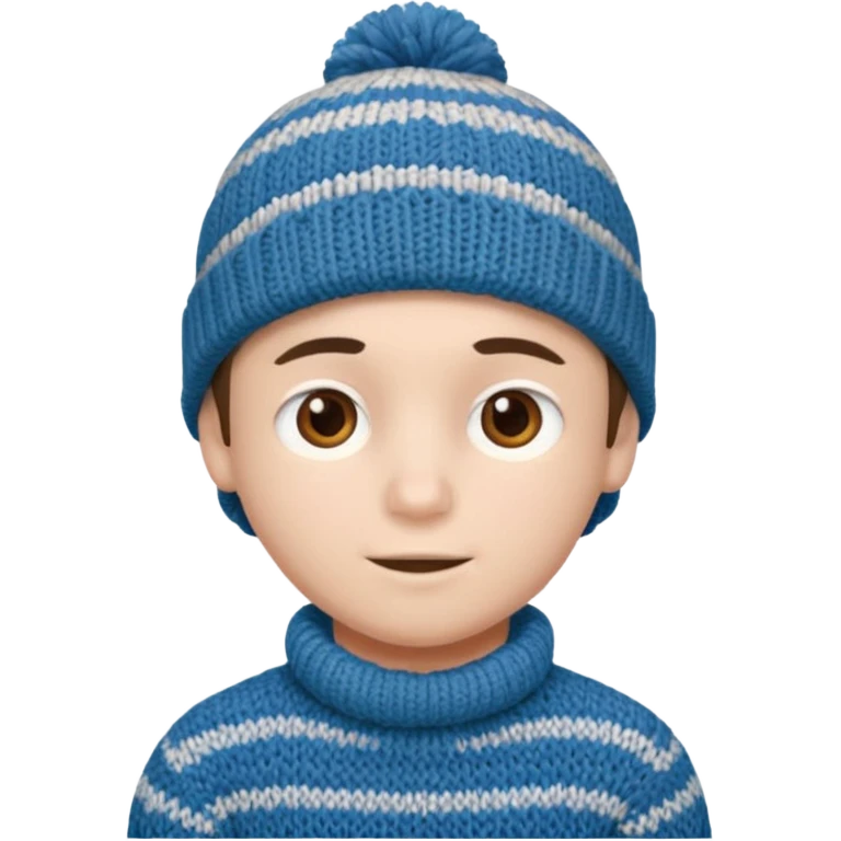 Knitted style face boy emoji