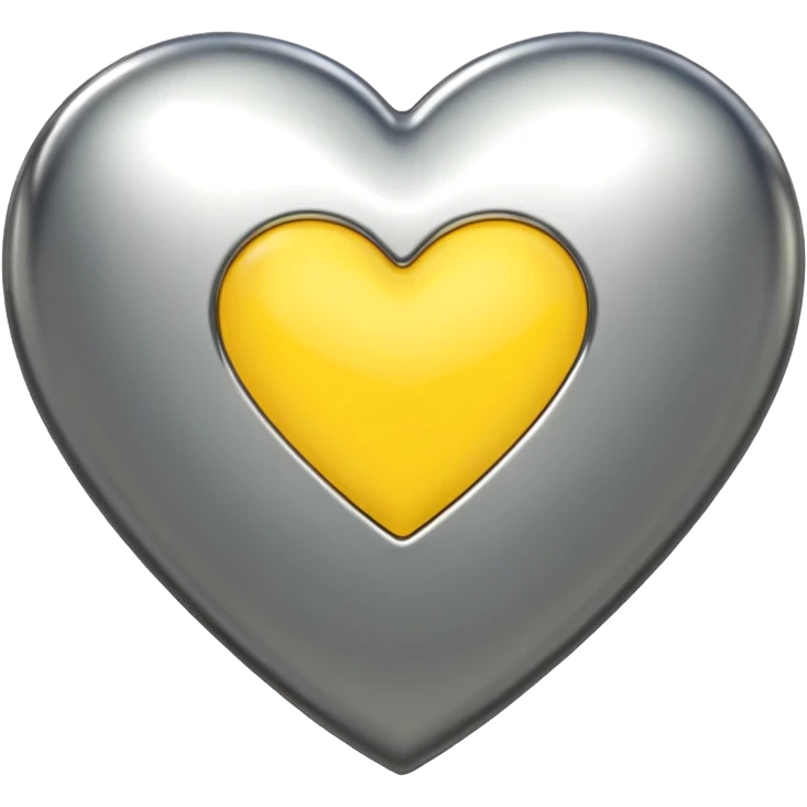 yellow heart with a chrome finish emoji