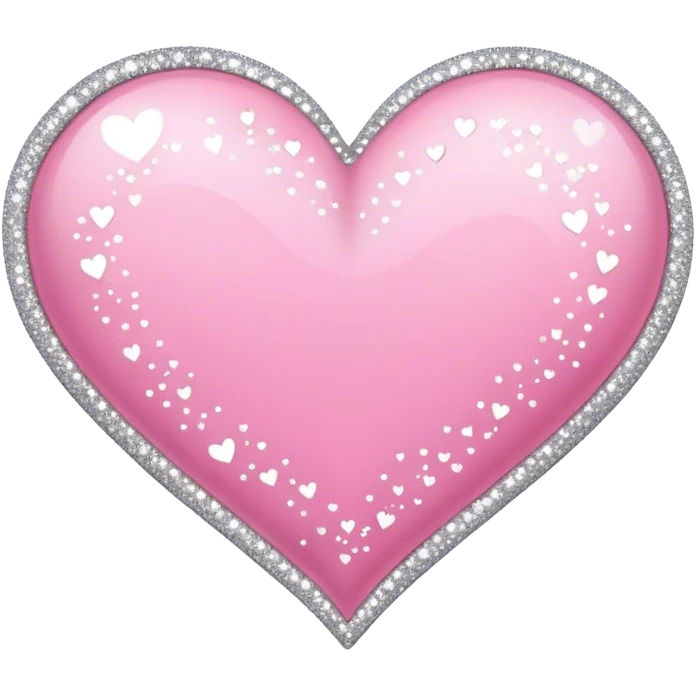 pink hearts and sliver/white sparkles  emoji