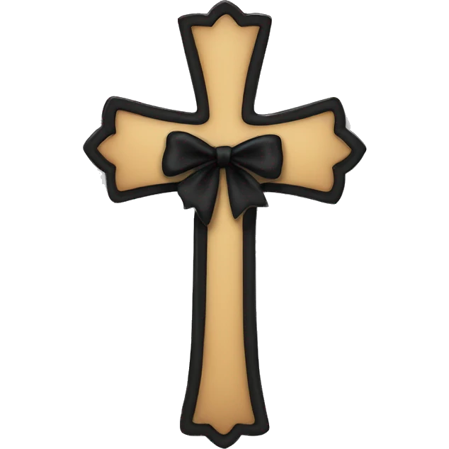 Gothic cross with a black bow emoji