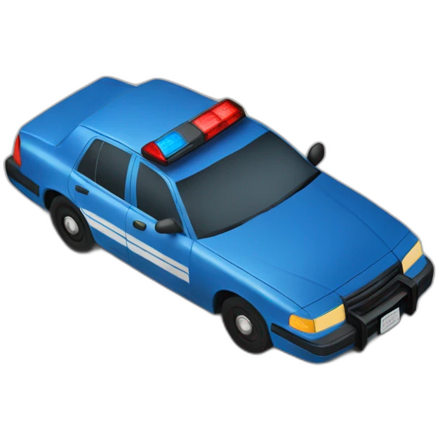 blue police car top view emoji