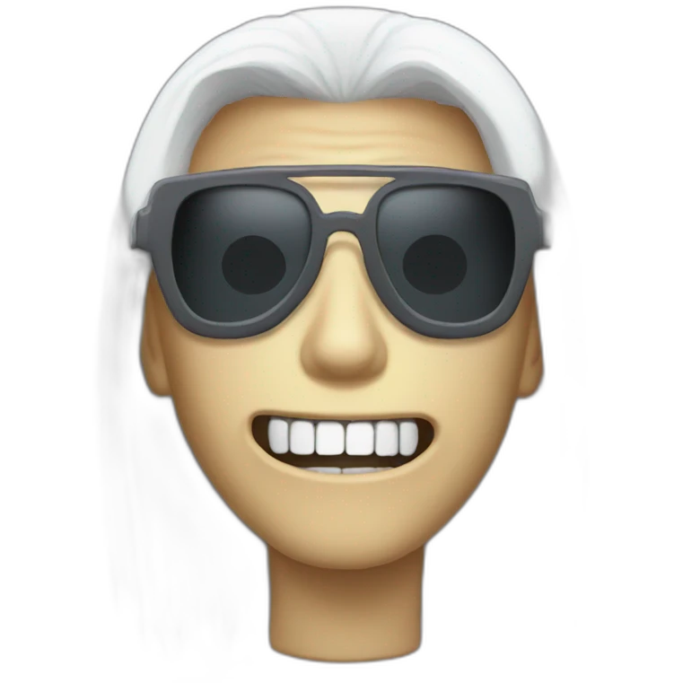 dead inside ghoul with white hairs and sunglasses emoji