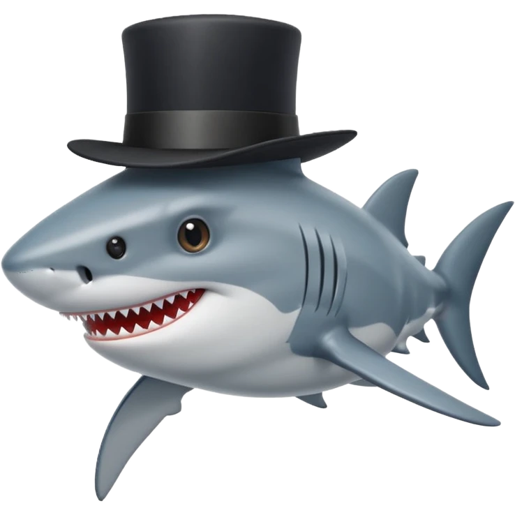 shark with a black top hat emoji