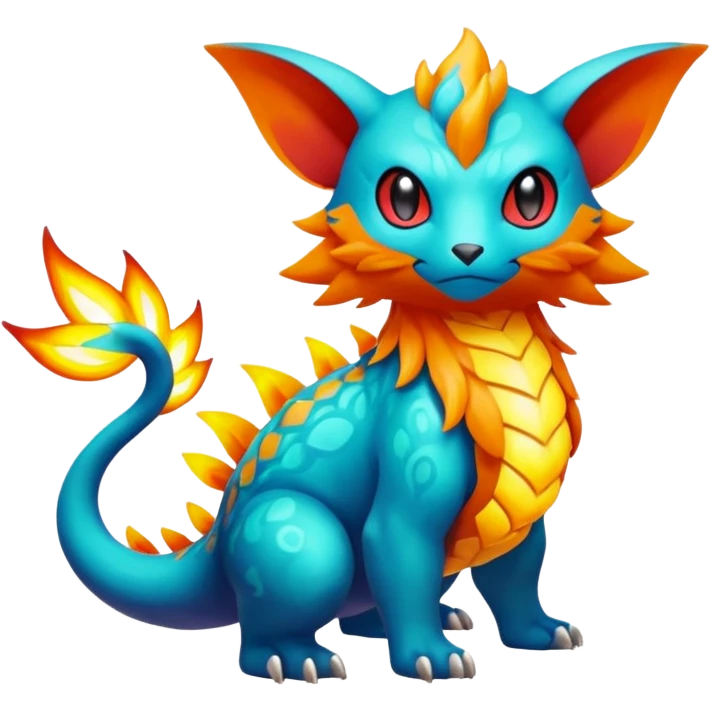 Elemental magical colorful exotic animesque Pokémon-Fakémon-animal-creature emoji