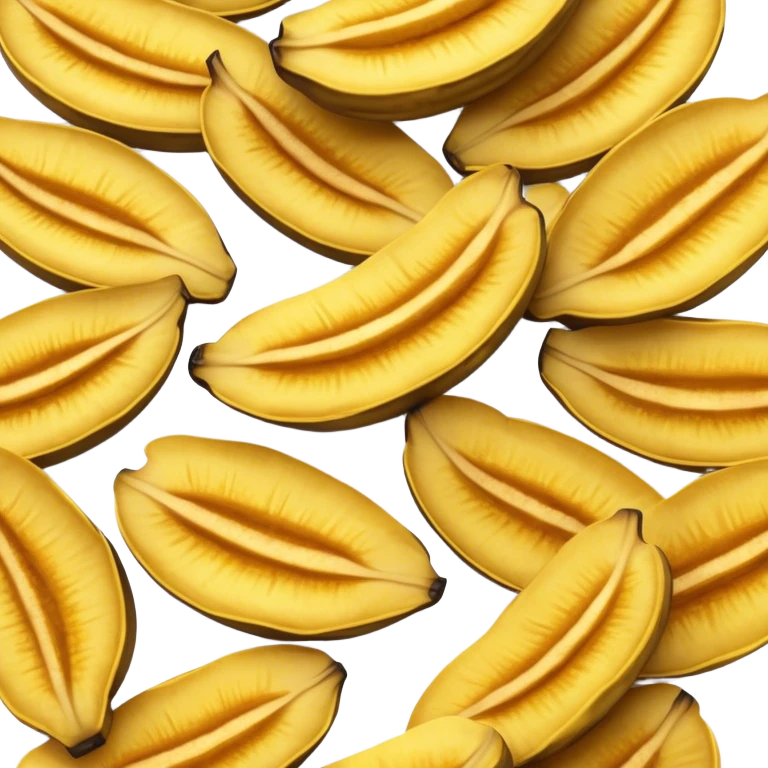 Cinematic Realistic Patacones Dish Emoji, depicted as twice-fried plantain slices with a crispy exterior rendered with detailed textures and dynamic, inviting lighting. emoji