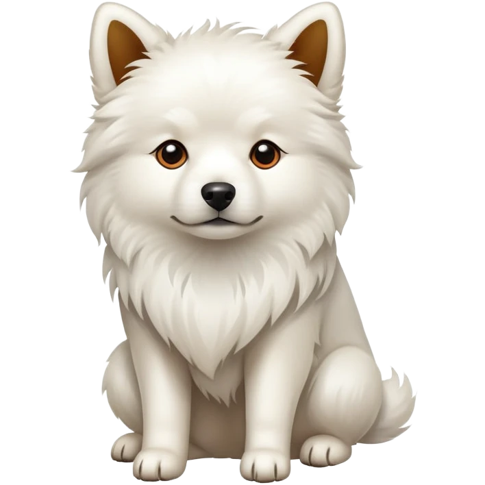  white Chinese native dog emoji