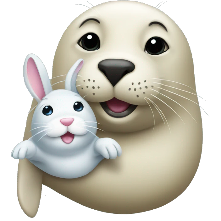 Seal with bunny emoji