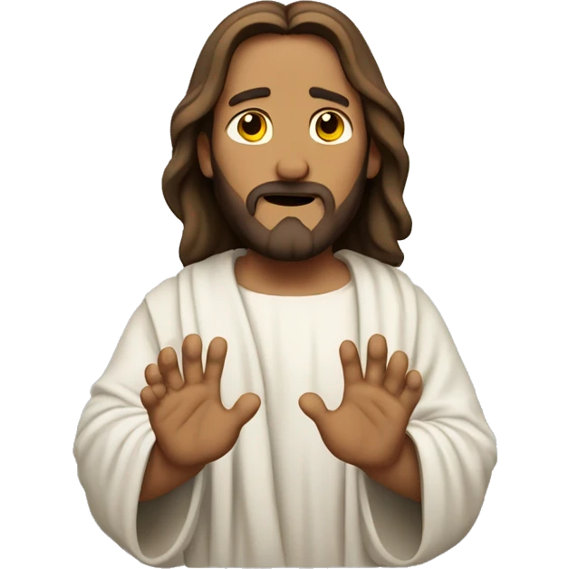 jesus shrugging with hands  emoji