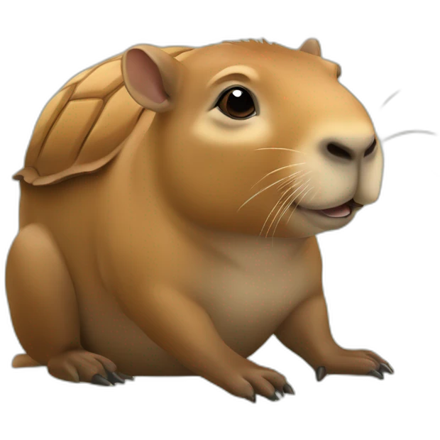 Capibara sur une tortue emoji