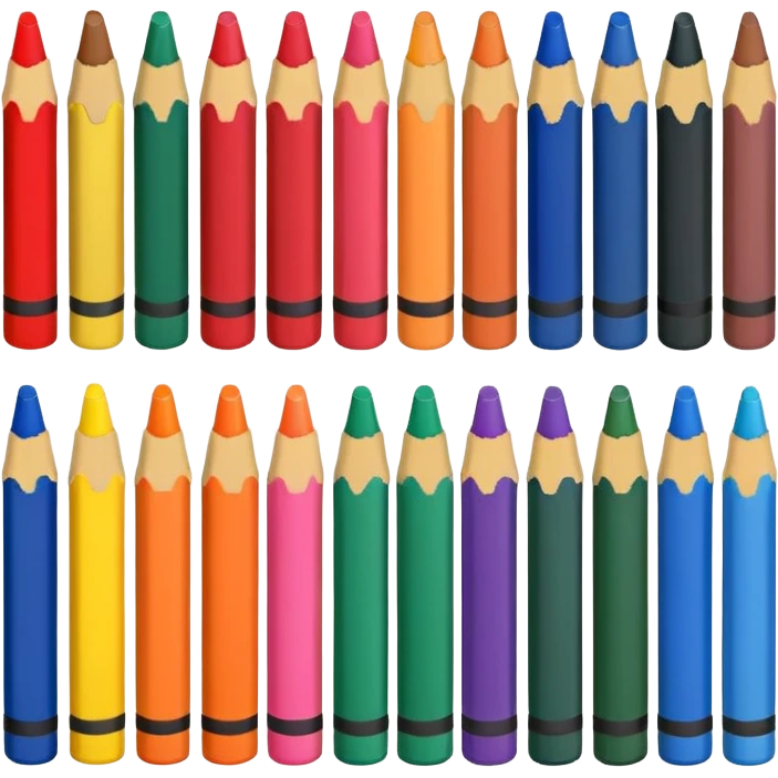 bundle of crayons, various colors emoji