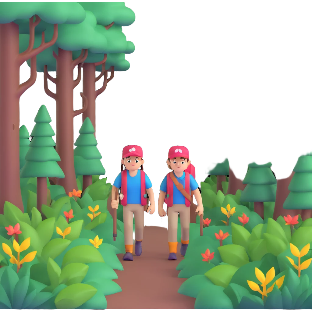 adventurer walking through a magical forest emoji