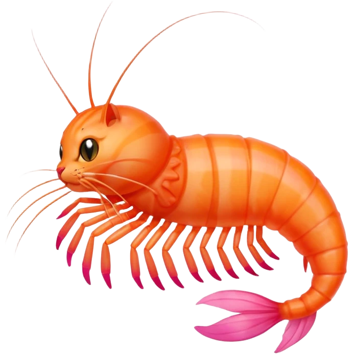 Cat as a shrimp  emoji
