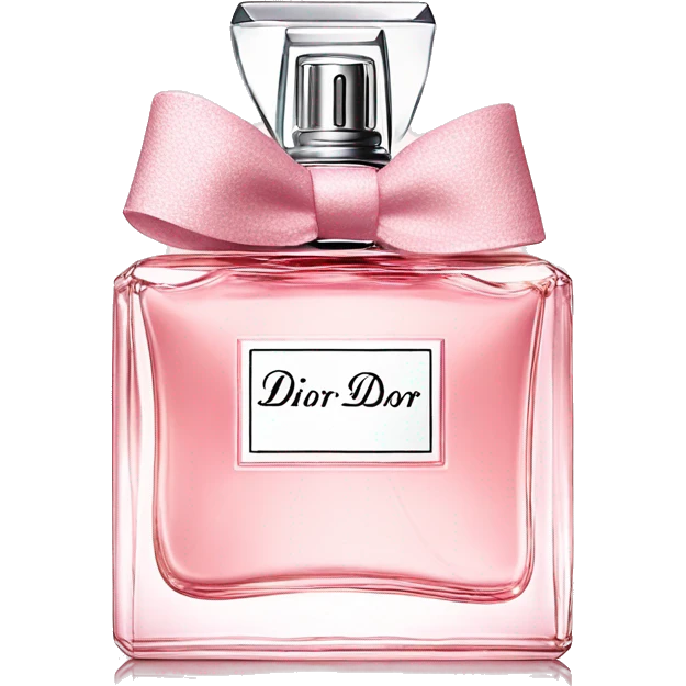 Light pink Miss Dior perfume with bow emoji