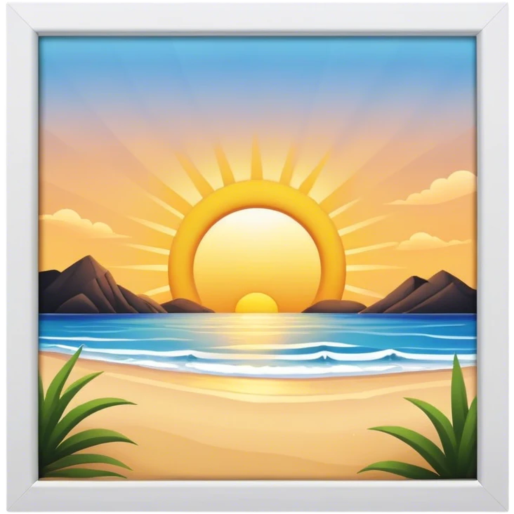 Sun rising on beach emoji