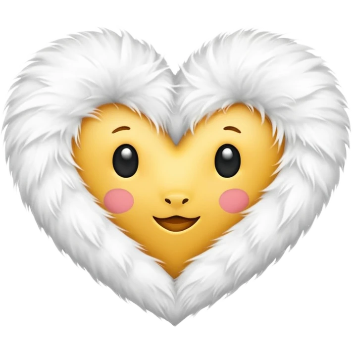 heart made out of white fur emoji