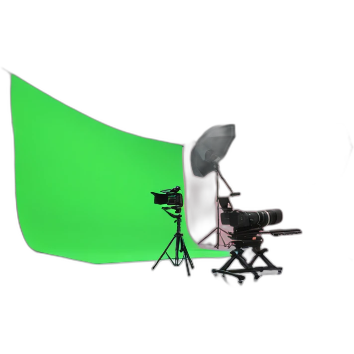 shooting studio with green screen emoji