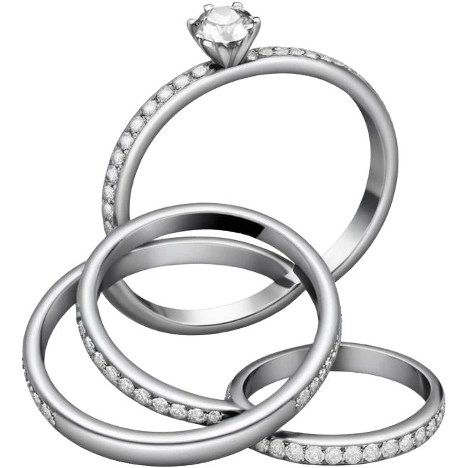 vier gleiche Eheringe Platin mit Diamant emoji