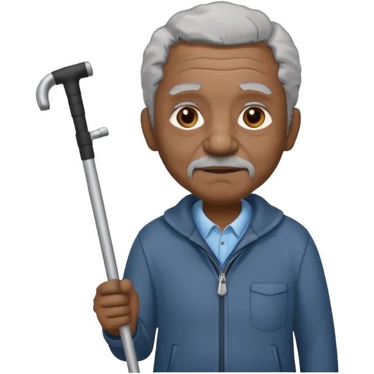 old black man with one crutches emoji