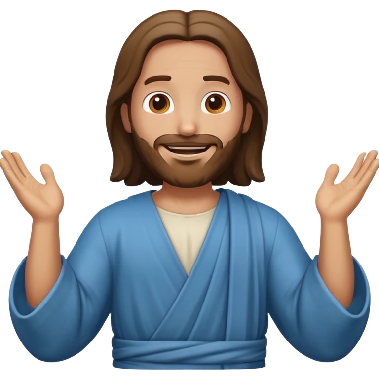 fullbody, head-to-toe, Jesus's apostle Thomas, normal emoji style, arms open emoji