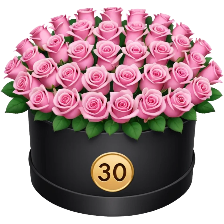 bouquet of pink 30 roses in a white box emoji