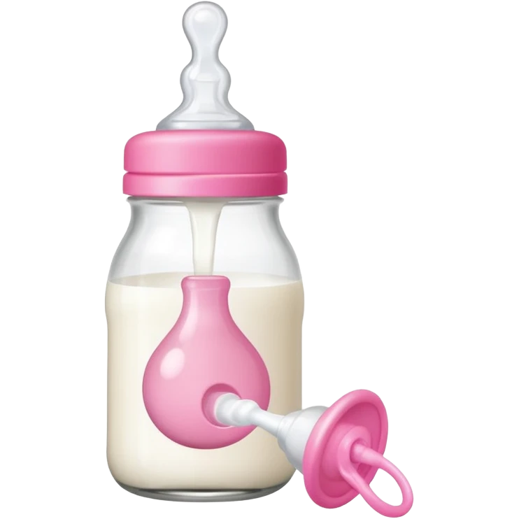 baby Milk bottle beside pacifier emoji