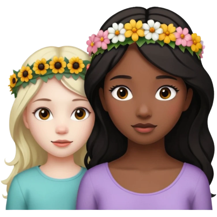 Envy - feeling of discontent at another's advantages or possessions - young plain girl looking sideways at a very pretty black girl  emoji