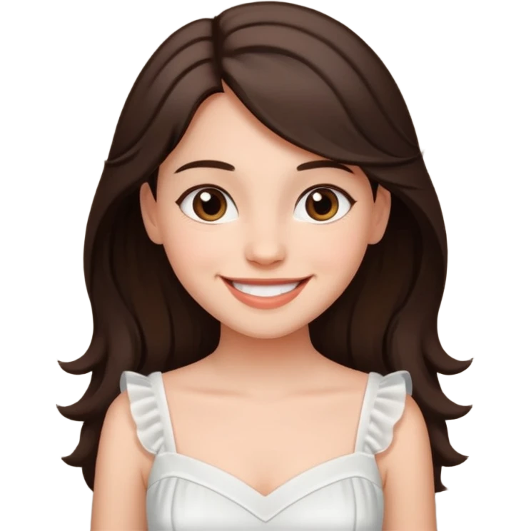 a dark brown-haired girl who was very happy because of love emoji