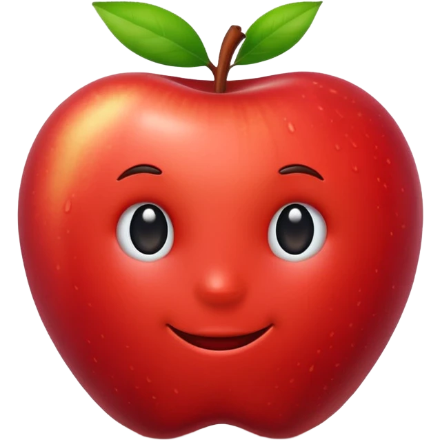 vibrant stylized whole red apple emoji emoji