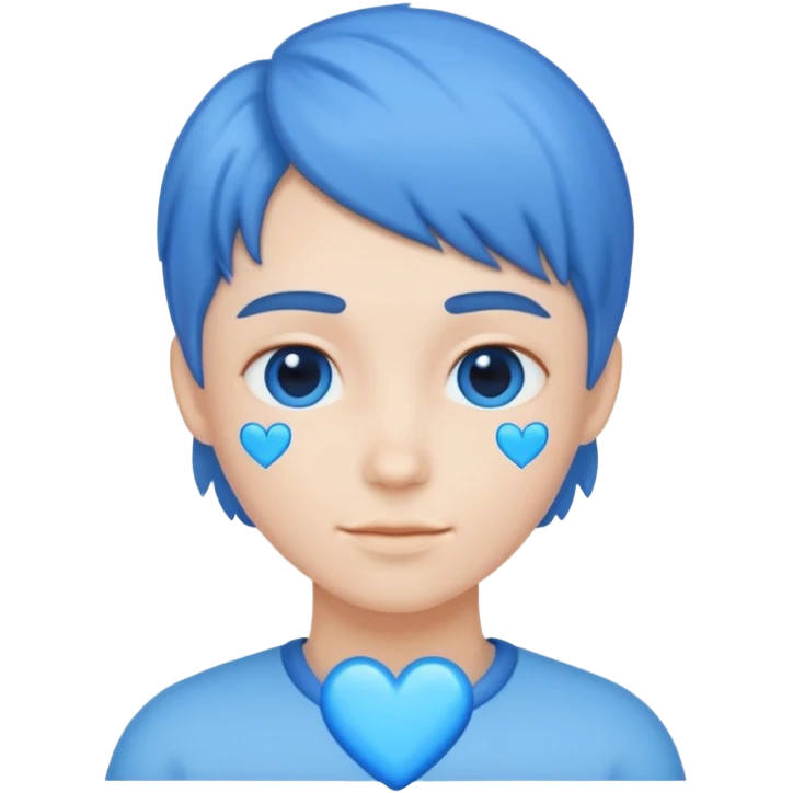 Head 🥰of love with blue hearts emoji