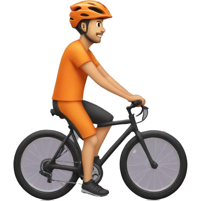 Man on a bike orange shirt emoji